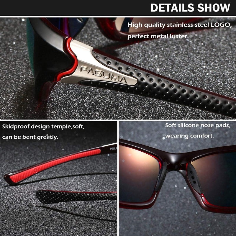 FAGUMA Sports Polarized Sunglasses For Men Cycling Driving Fishing UV400 Protection - Image 5